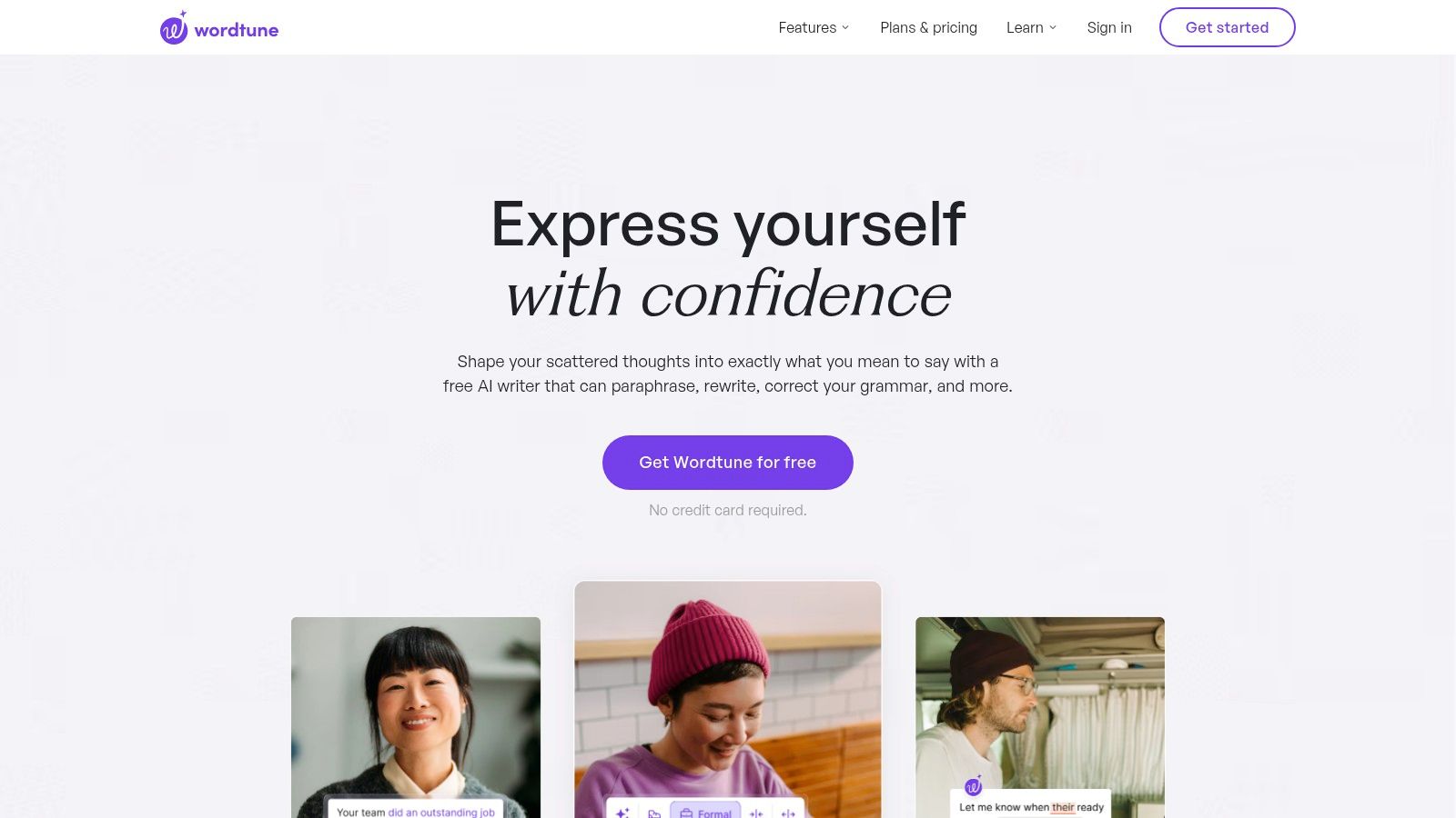 Wordtune's interface showing rewriting suggestions