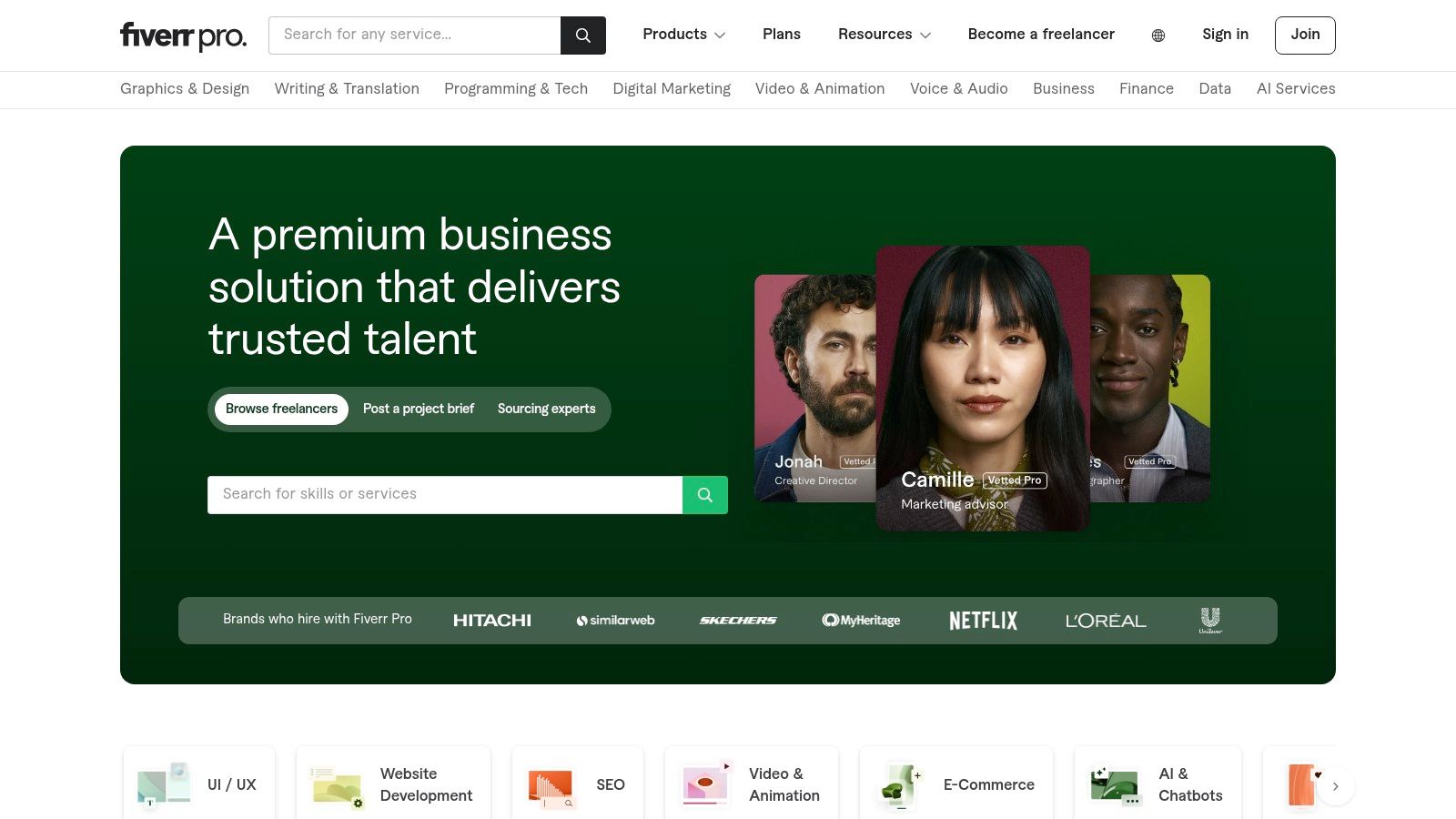 Fiverr Pro (including Studios)