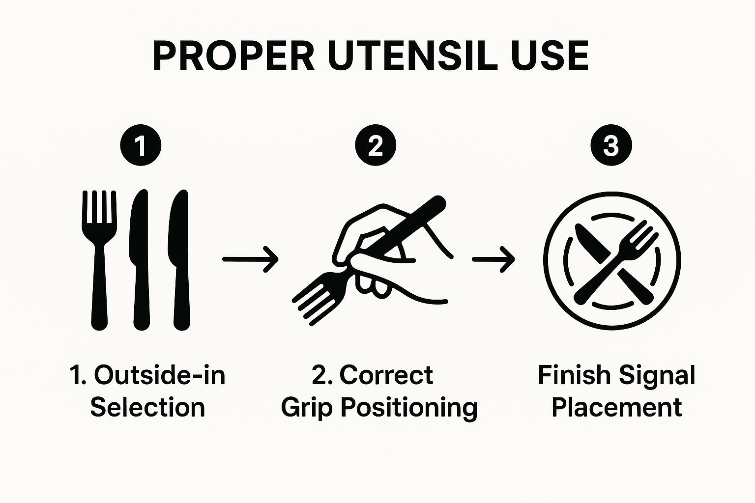 Infographic showing key data about Proper Use of Utensils and Place Settings