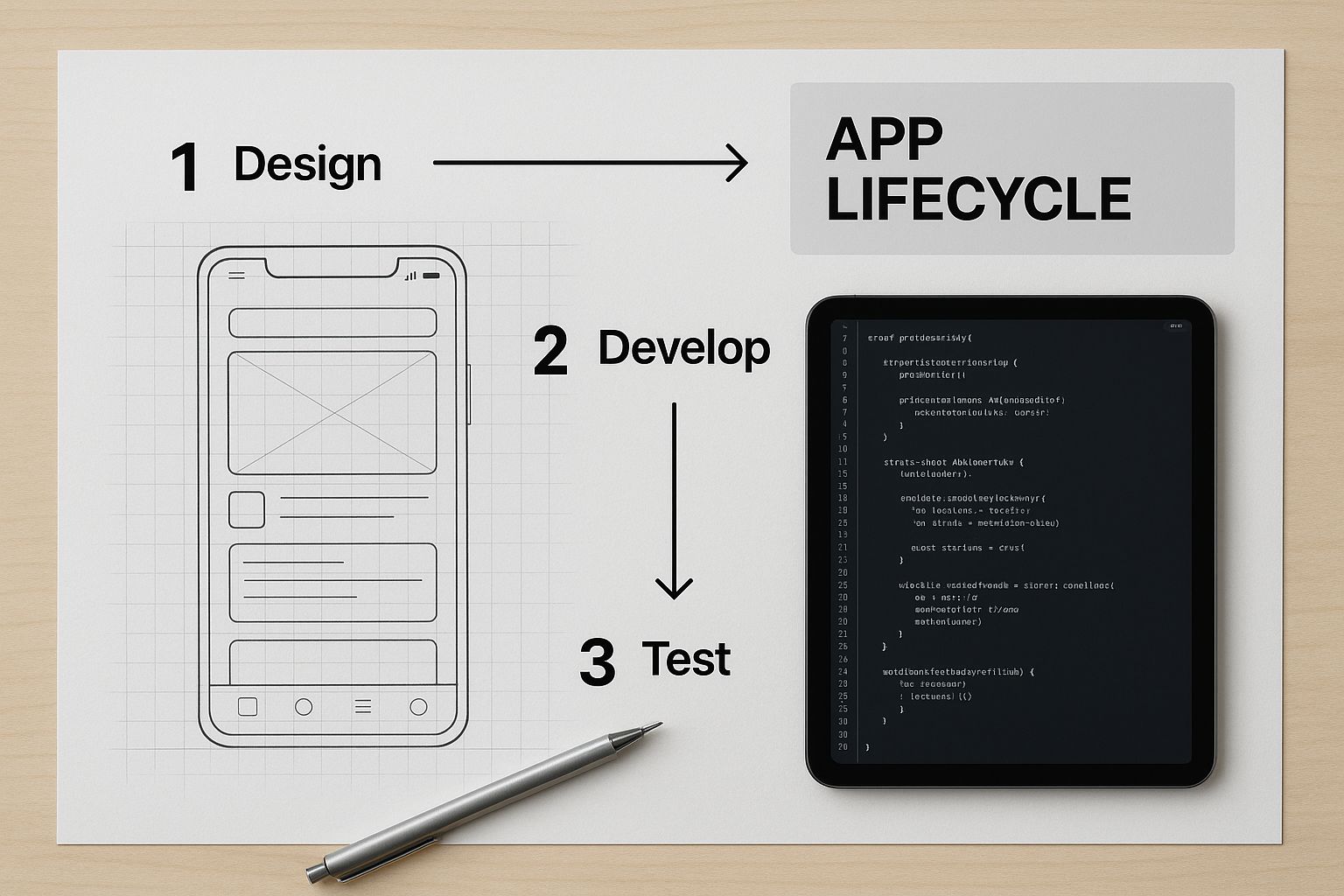 Infographic about mobile app development lifecycle