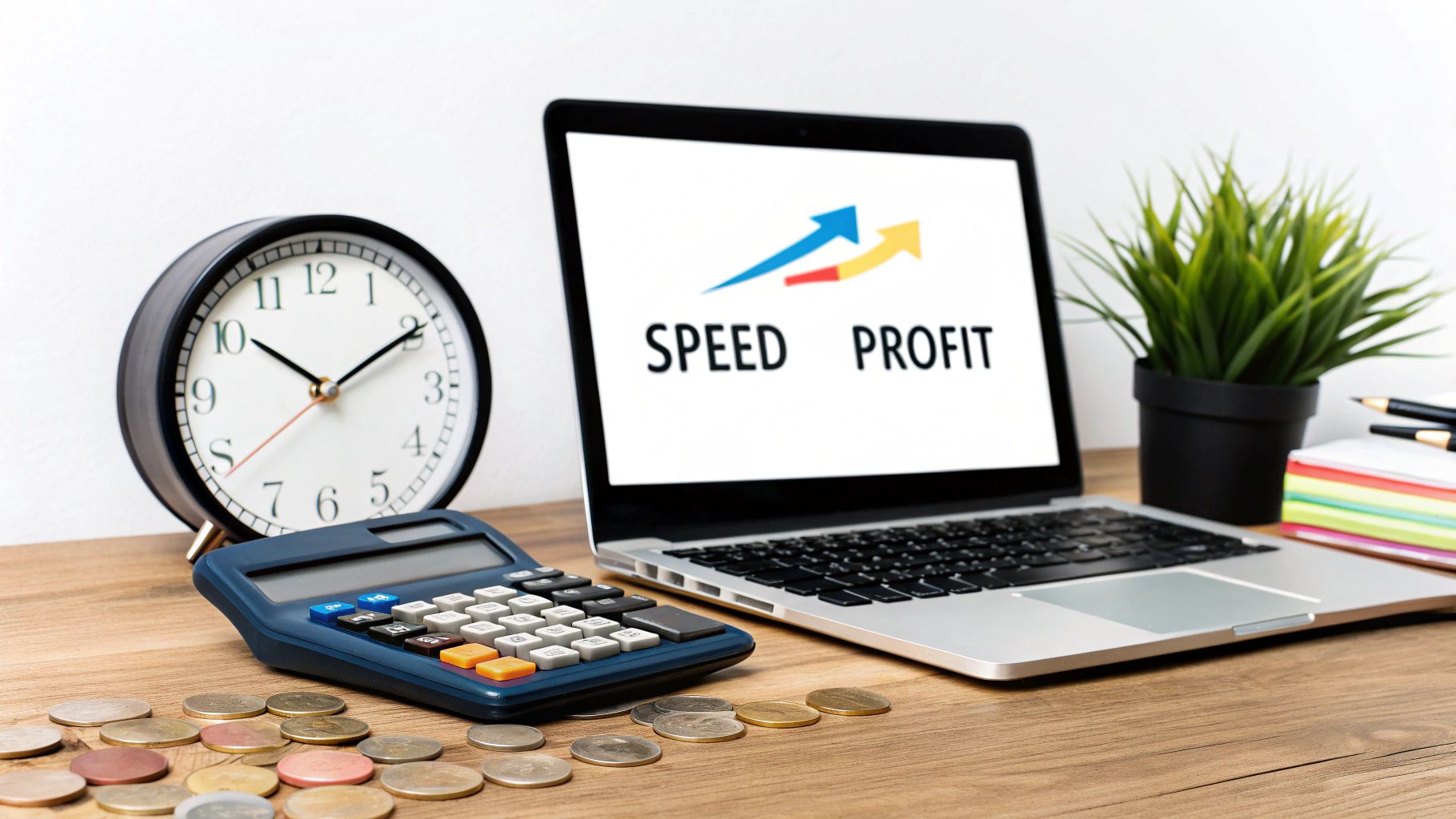 A chart showing a steep upward trend, symbolizing increased agency profitability and efficiency.