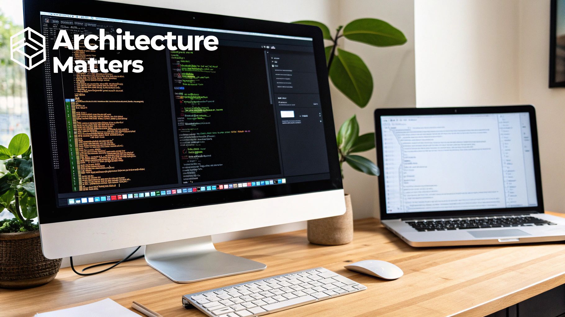 Diagram showing native app architecture on one side and hybrid on the other.