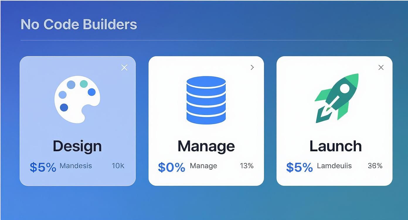 Infographic about no code mobile app builder