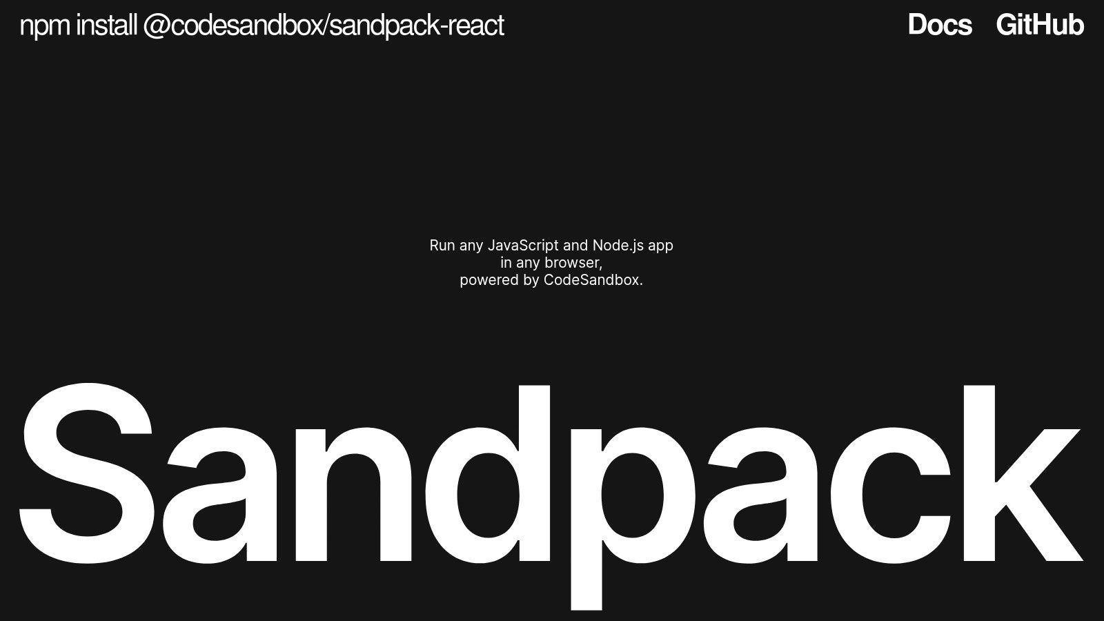 Sandpack (by CodeSandbox)