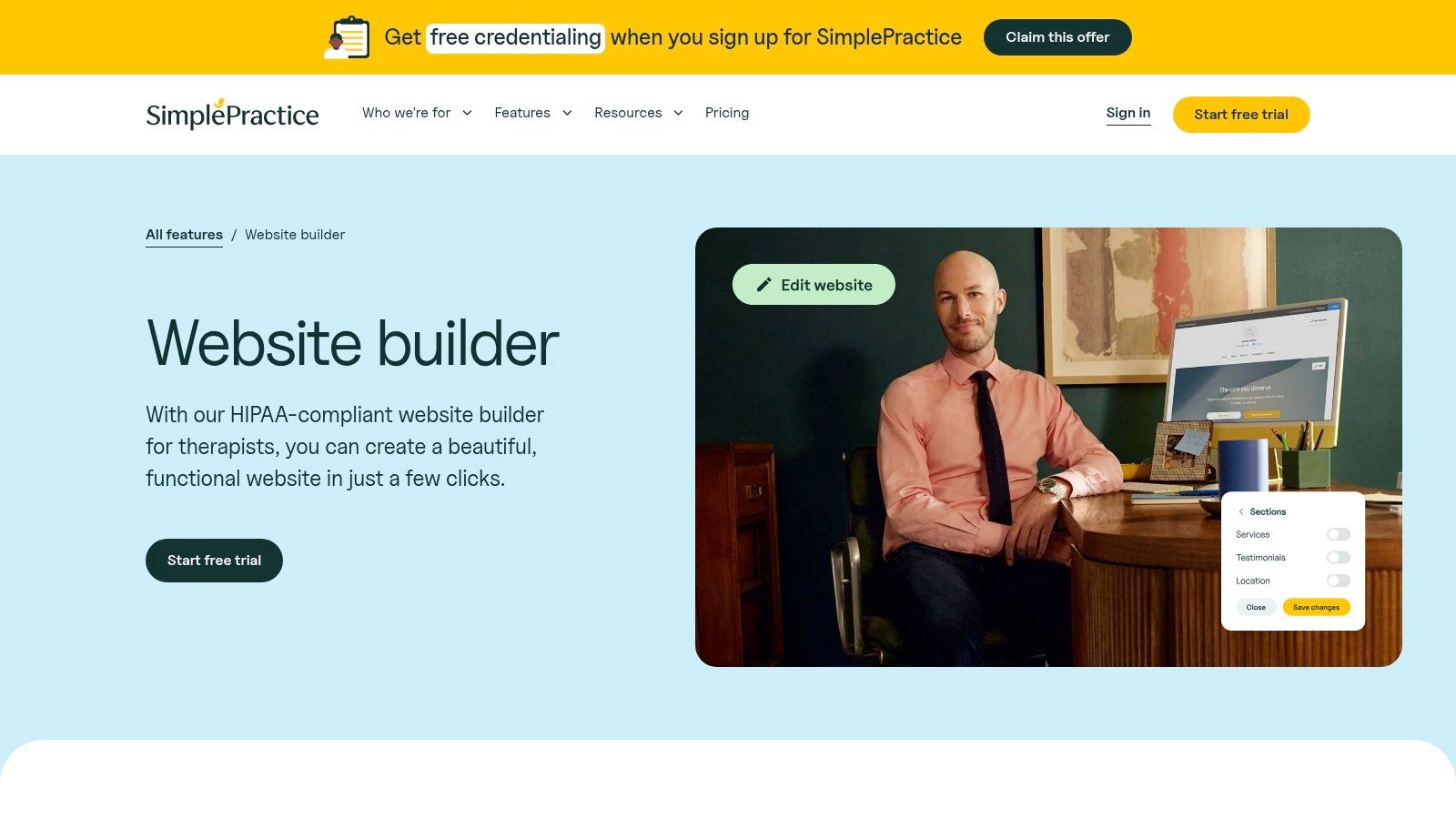 SimplePractice (Professional Website)