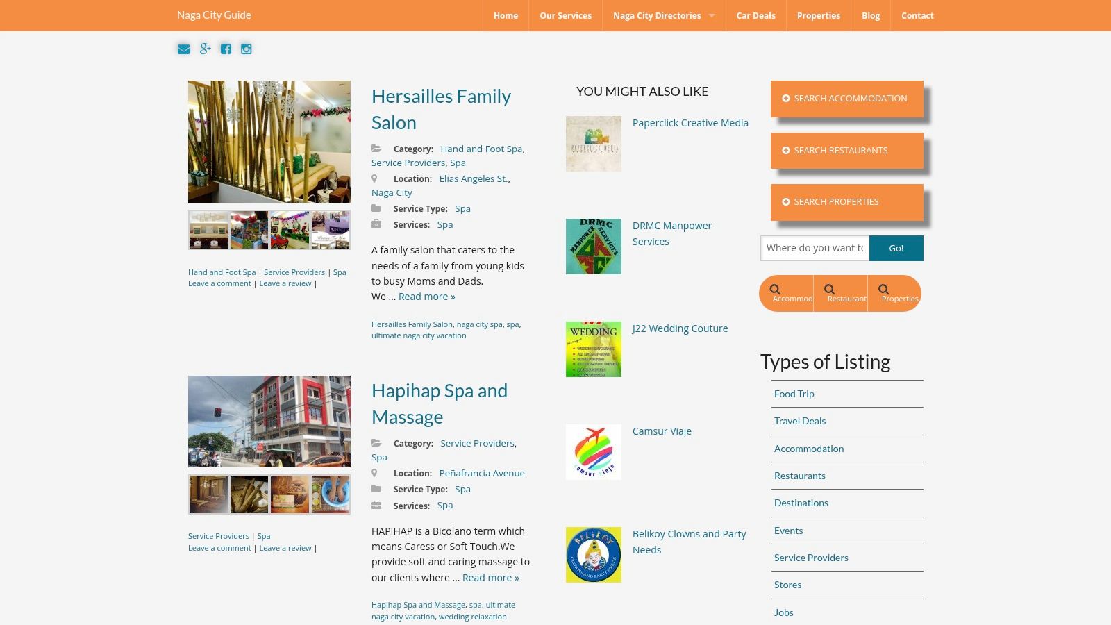 Naga City Guide – Spa category