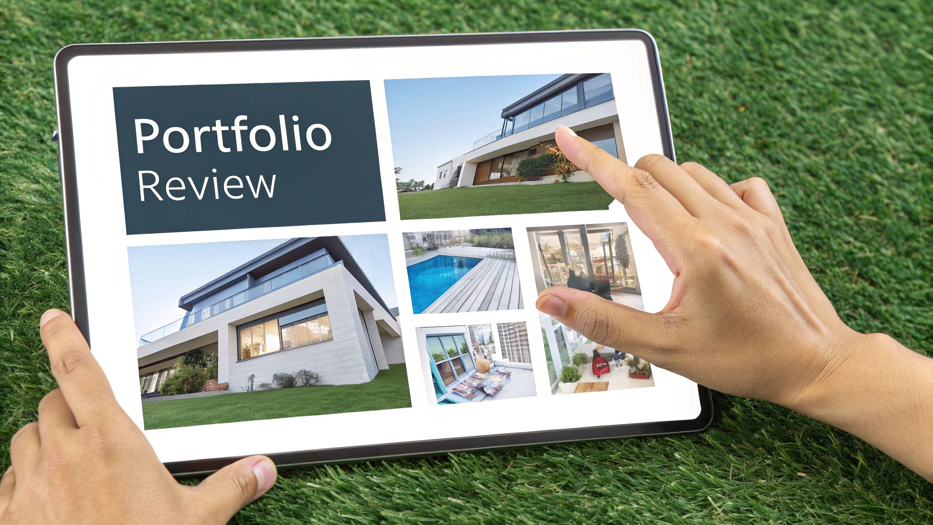 An architect reviewing detailed blueprints on a large drafting table