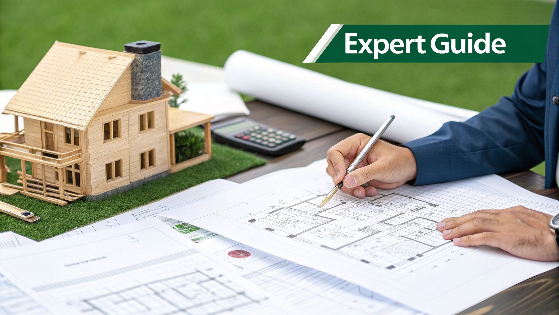 An architect reviewing blueprints for a historic building restoration