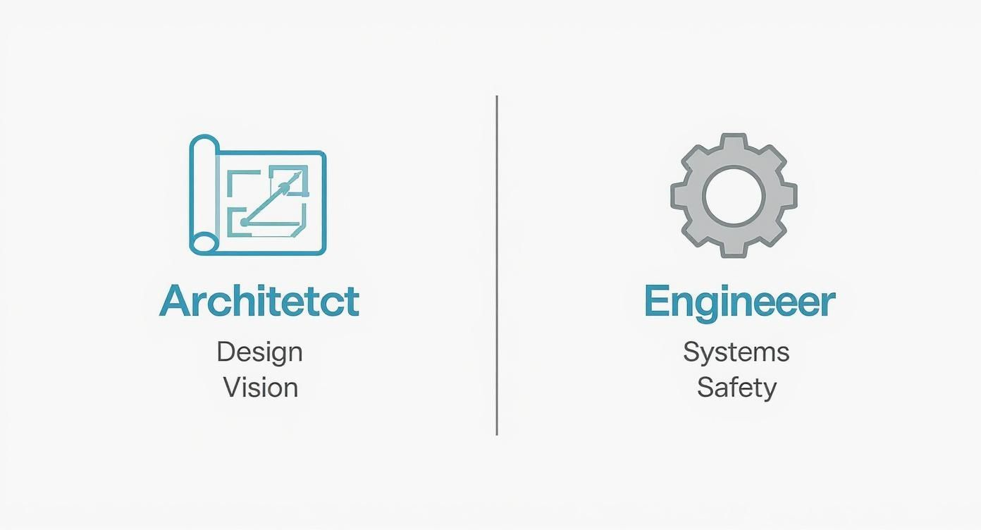 Infographic about difference between architecture and engineer