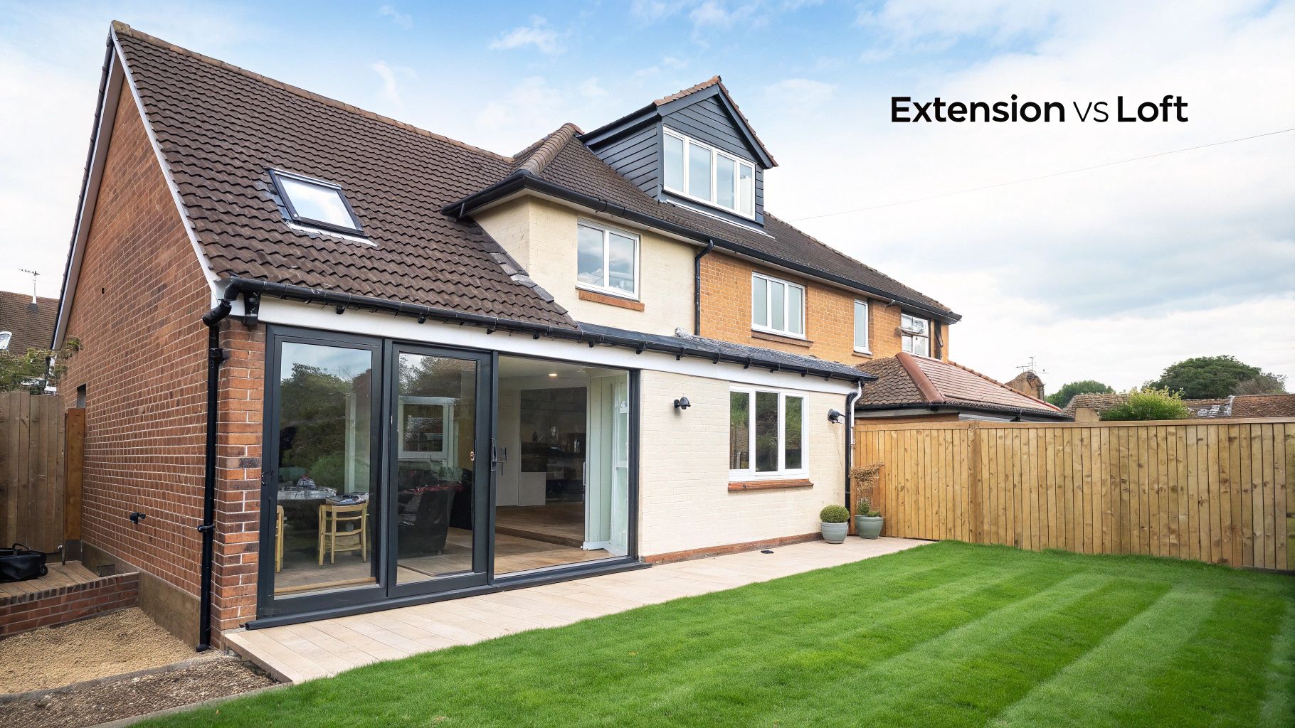 Diagrams showing different types of extensions and loft conversions