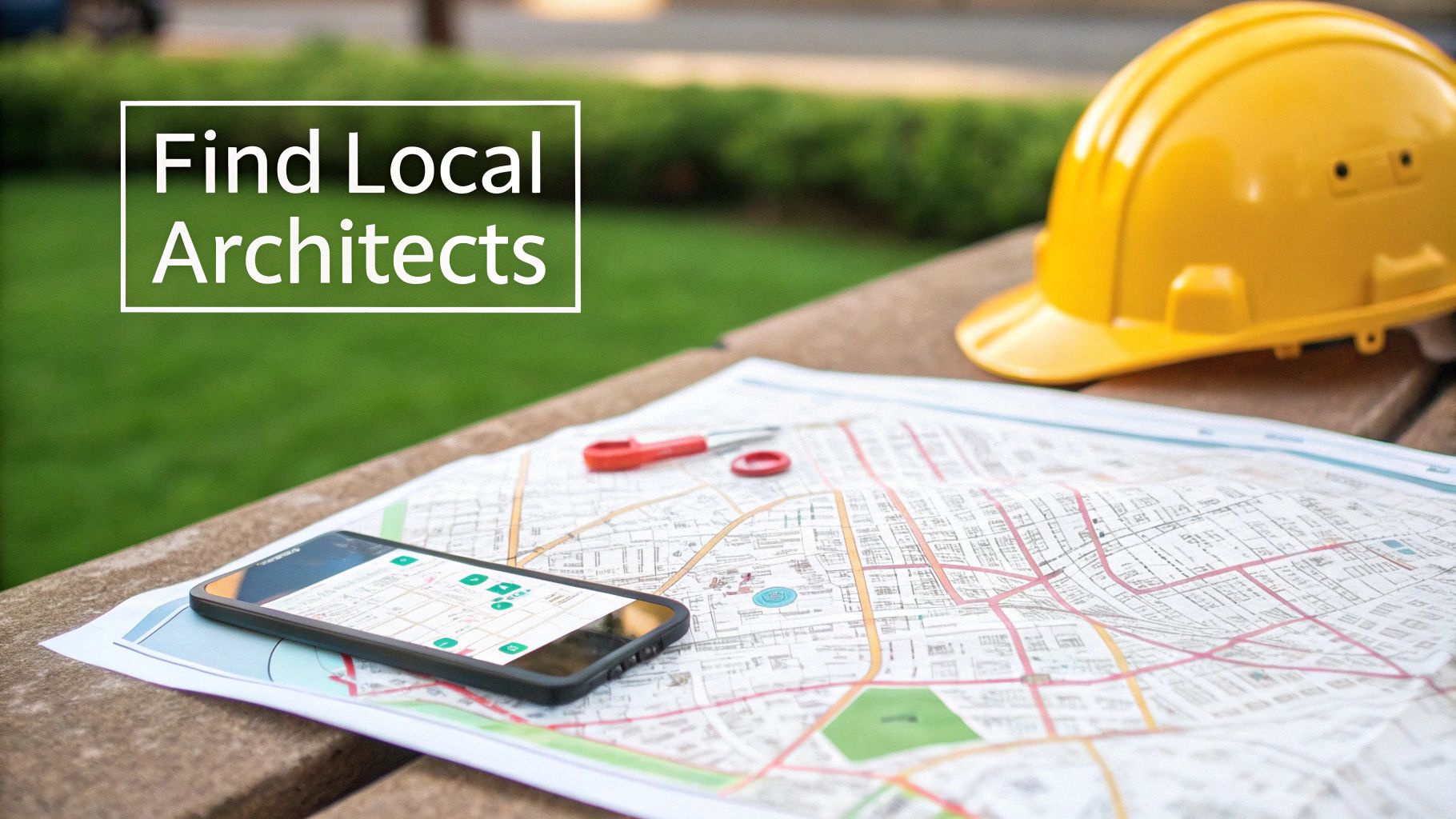 A group of professionals reviewing architectural blueprints on a construction site