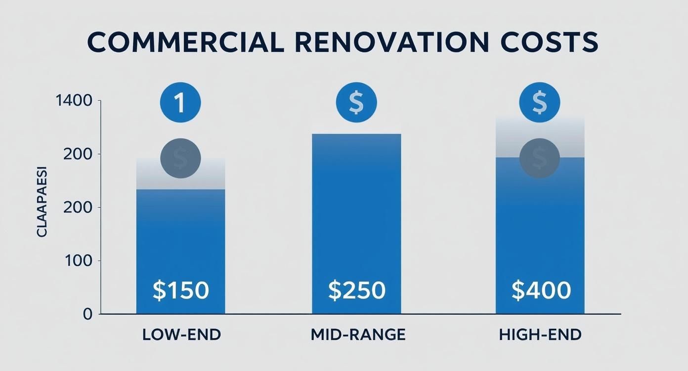 Infographic about commercial renovation cost per square foot
