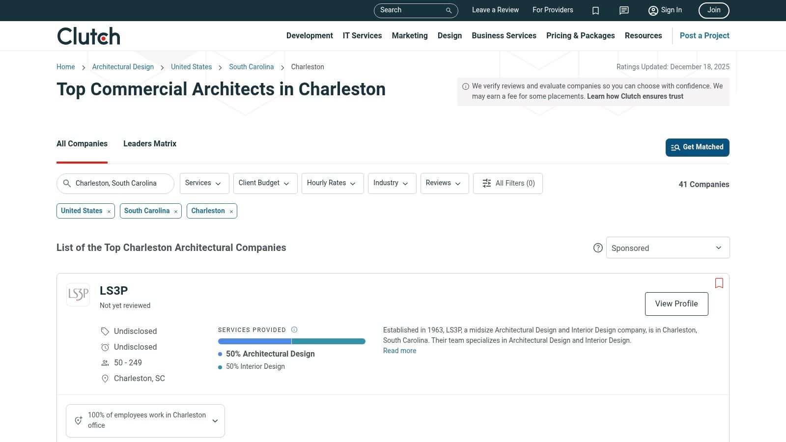 Clutch – Top Charleston Architectural Companies (B2B)
