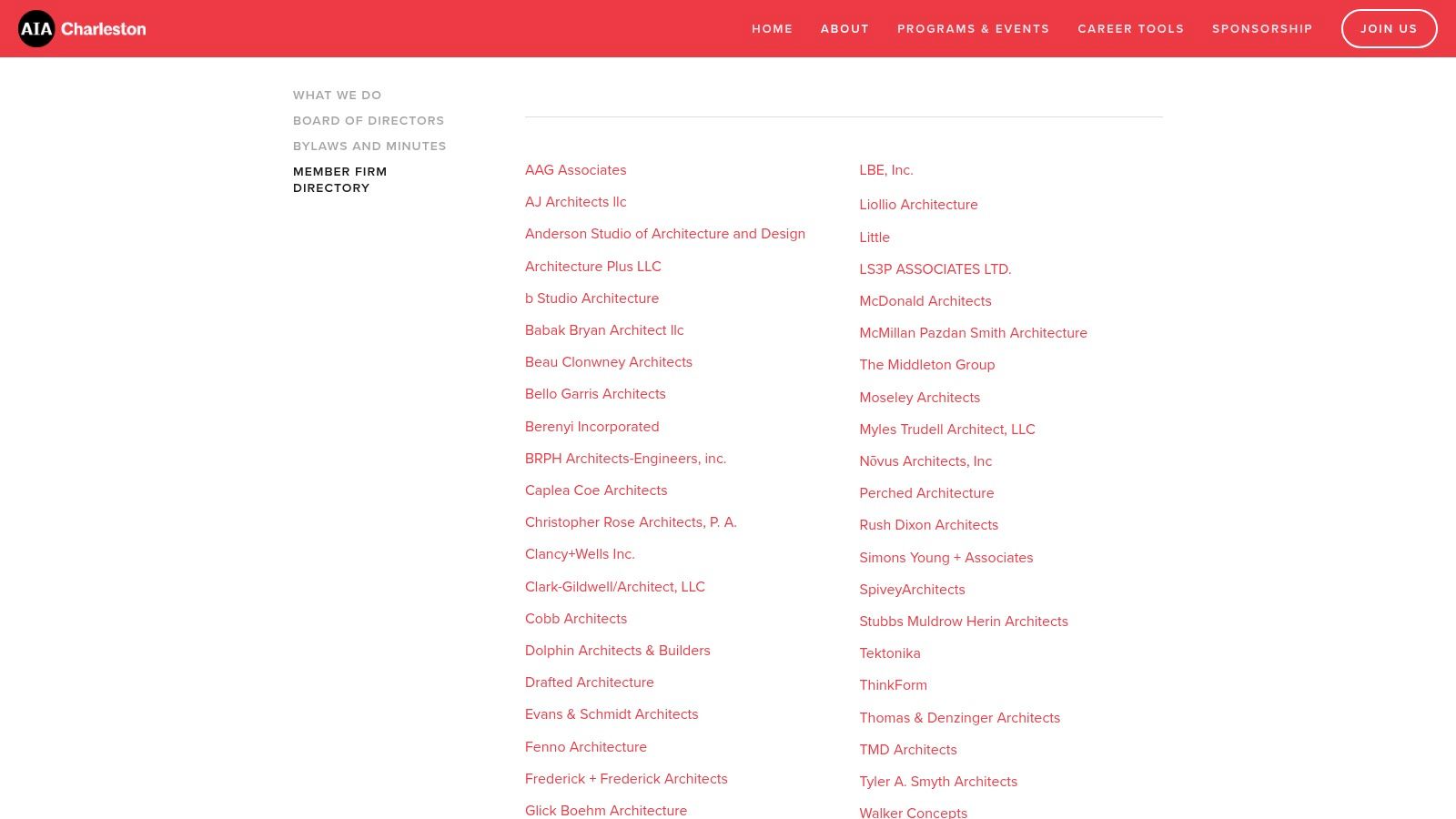 AIA Charleston – Member Firm Directory