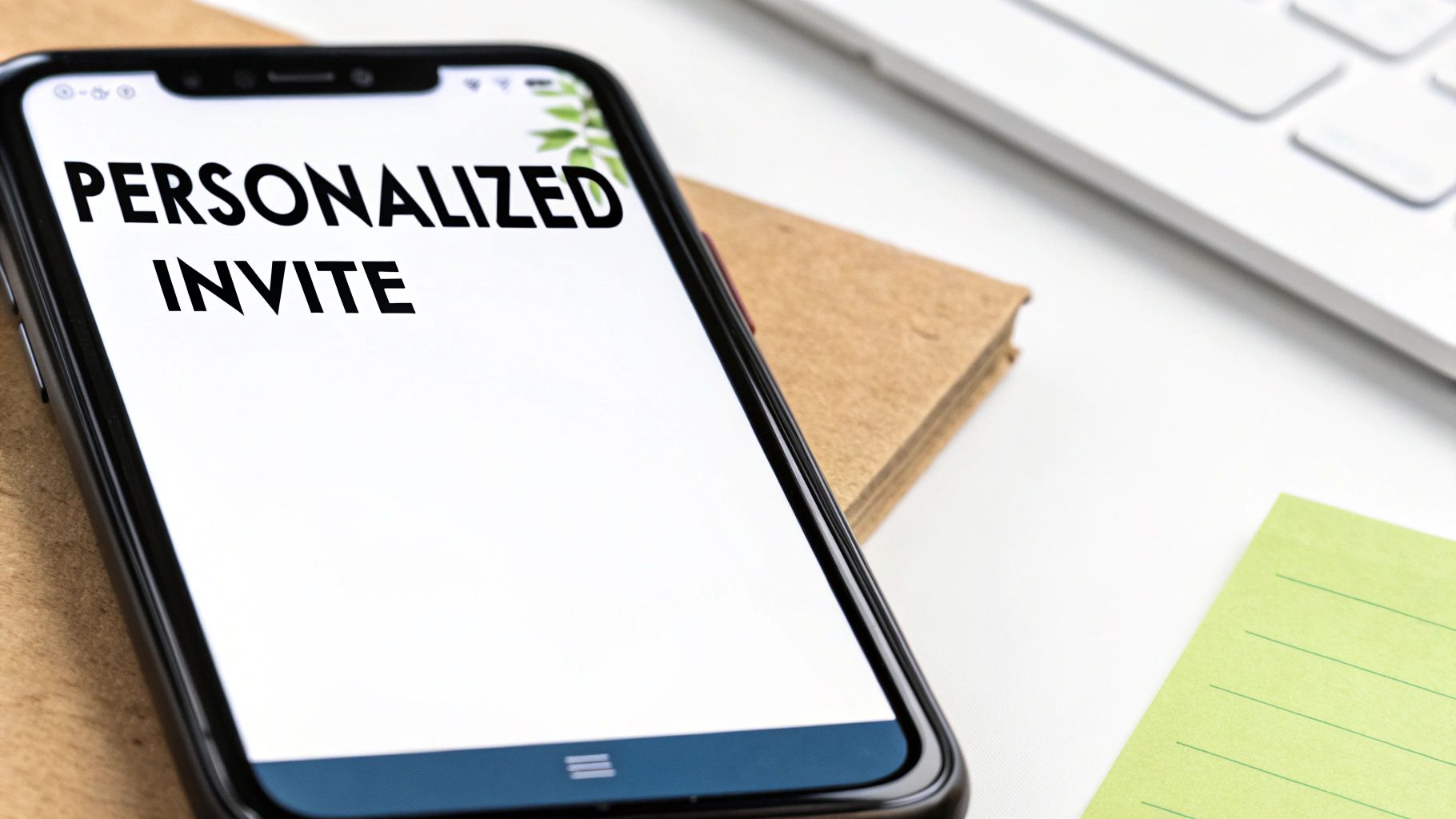 Smartphone screen displaying 'Personalized Invite' message, representing strategies for crafting invitation requests that get accepted.