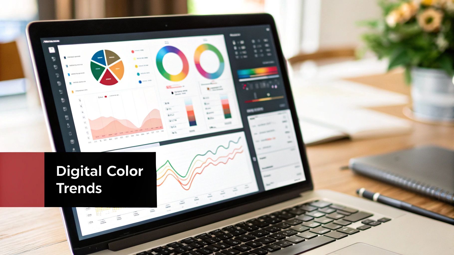 Laptop with label beside Digital Color Trends