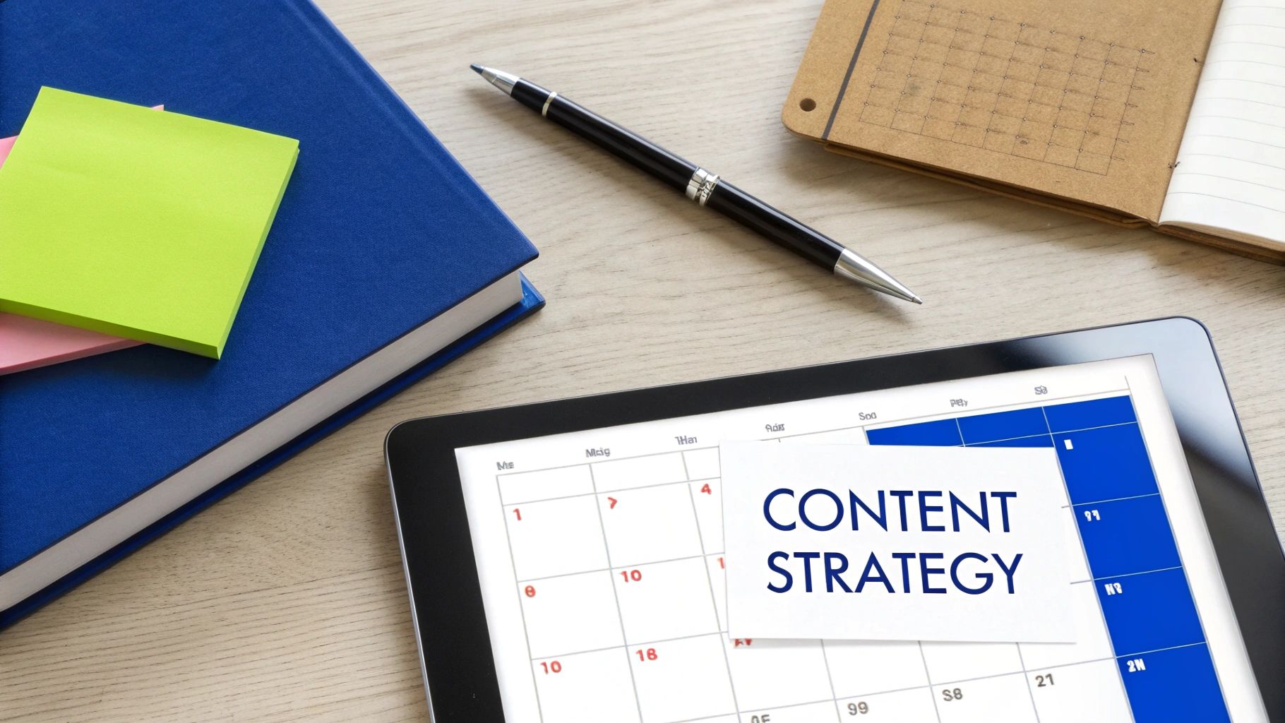 An image of a person planning content on a whiteboard.