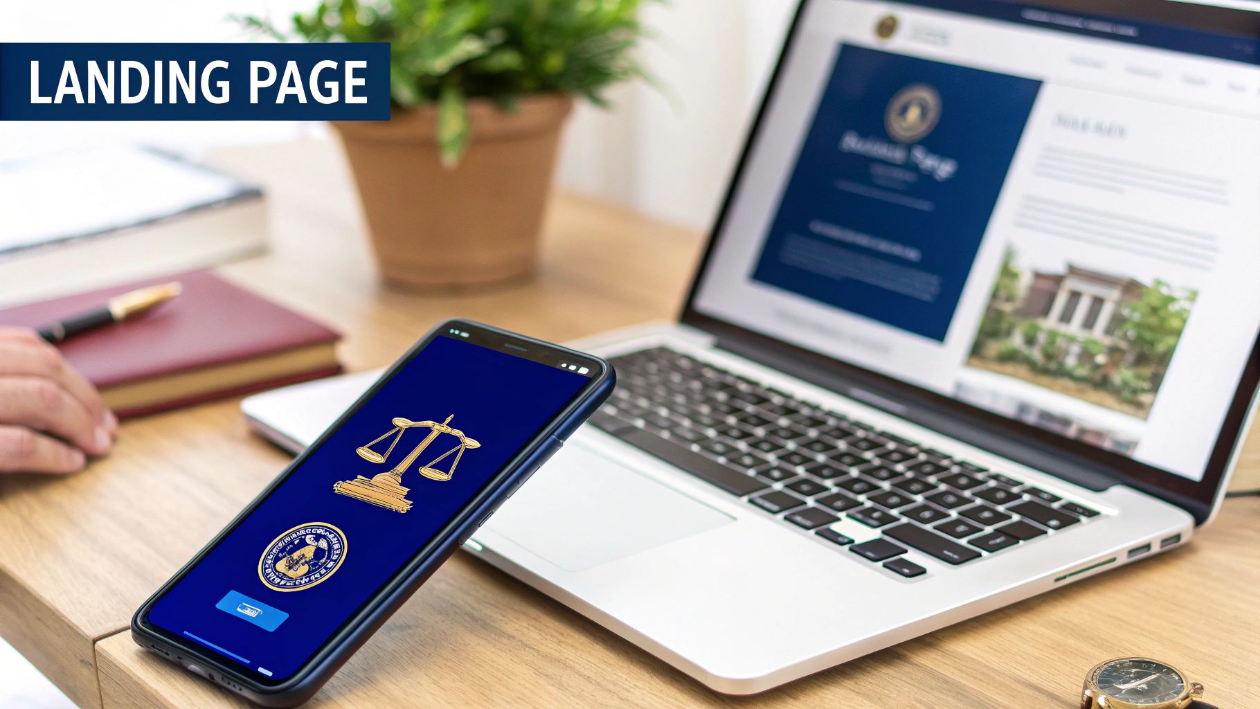 A dashboard showing various performance metrics and charts for a law firm's marketing campaign.