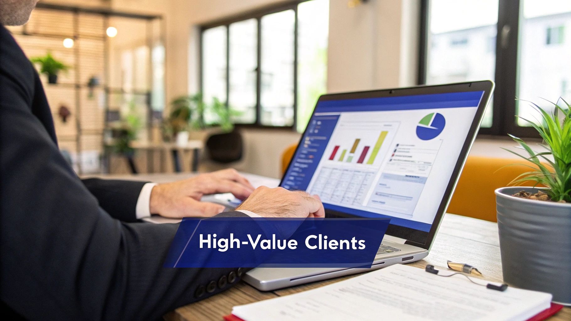 How to Market a Law Firm: Proven Strategies for Success 3 An image showing a magnifying glass over a computer screen, symbolizing SEO keyword research for law firms.