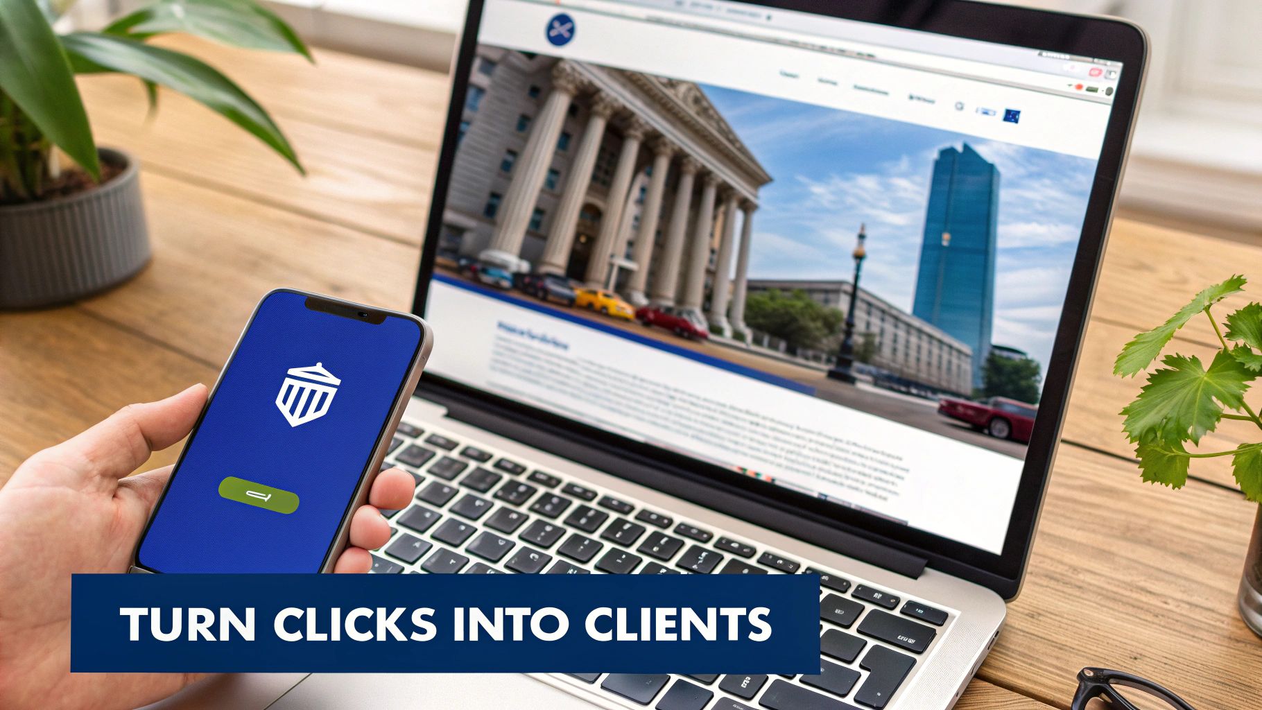 A magnifying glass hovering over a website design, symbolizing landing page optimization.