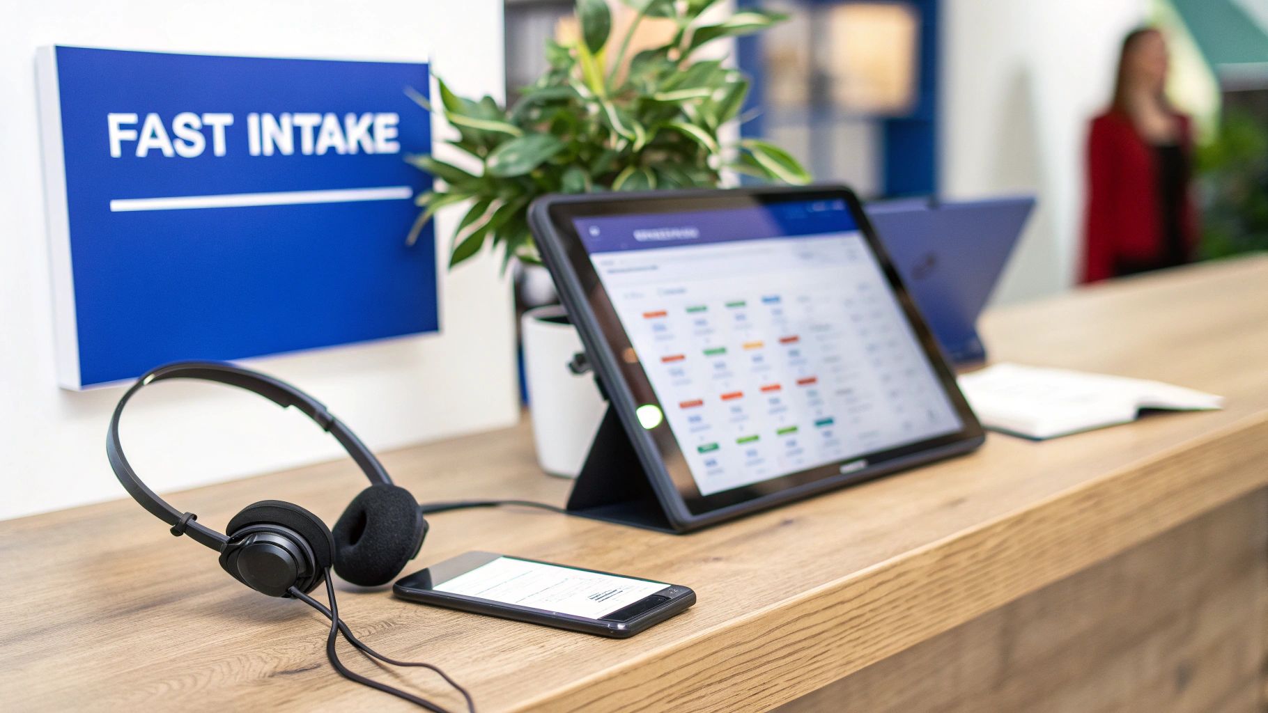 A dashboard showing key marketing metrics and graphs, illustrating data-driven decision-making for a law firm.