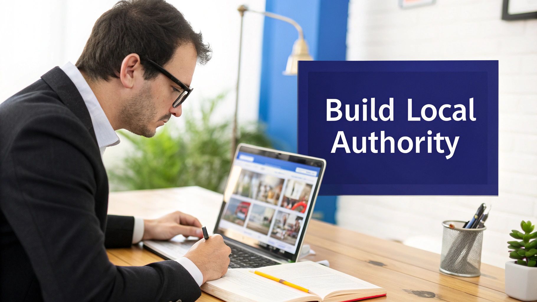 A lawyer reviewing a document with a client, representing the professional nature of law firm advertising on Facebook.