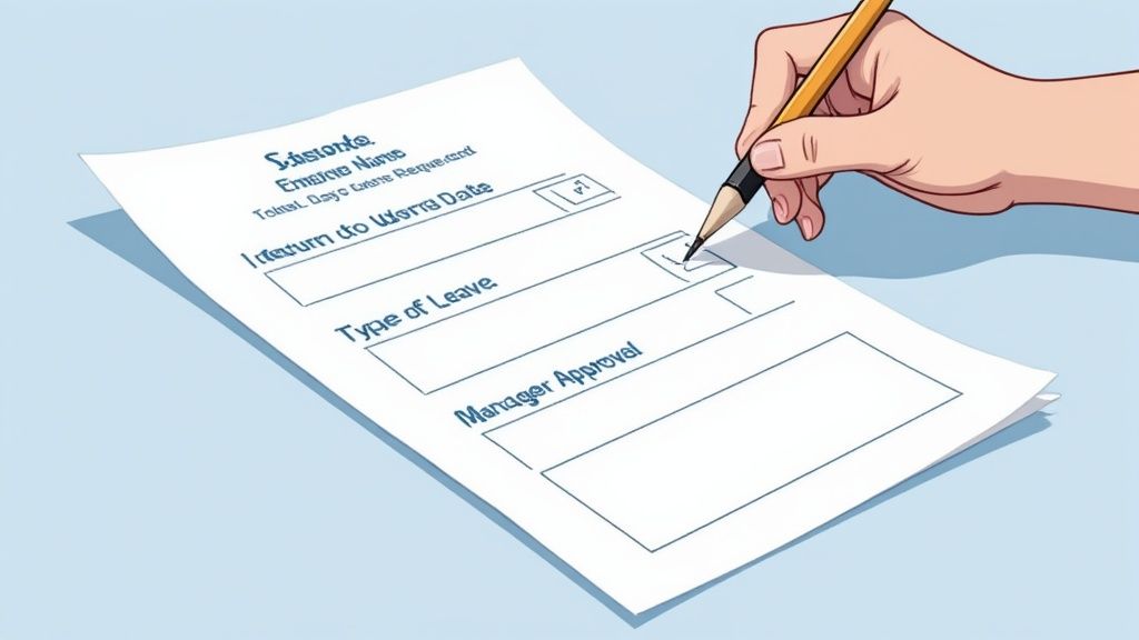 A person filling out a form on a clipboard.