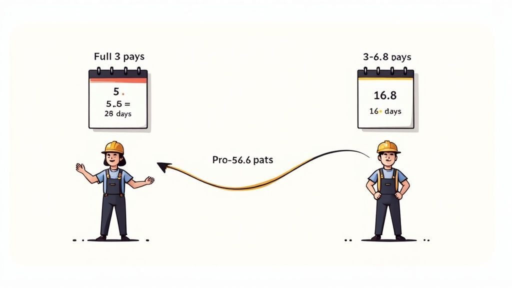 A calculator and a calendar, representing the calculation of holiday leave