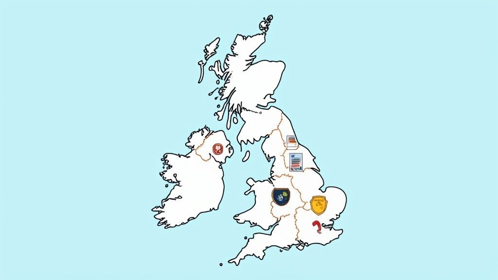 A professional looking at a tablet displaying compliance checks and legal documents.