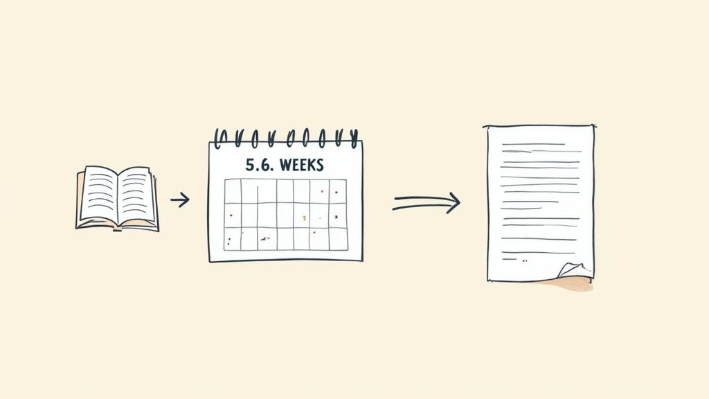 A person looking at a calendar planning their holidays.
