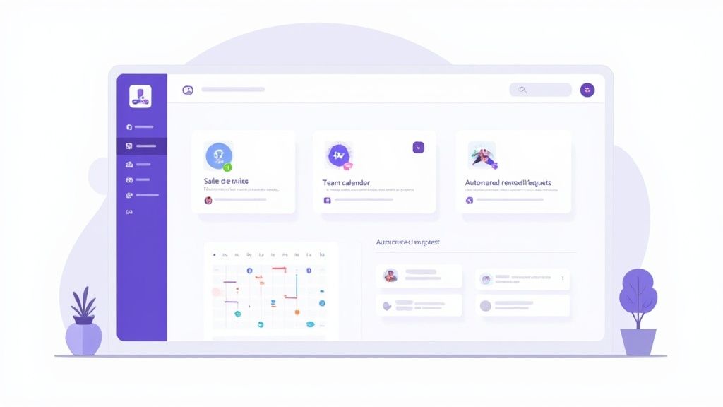A laptop screen showing a clean, organised calendar interface with colour-coded leave types.