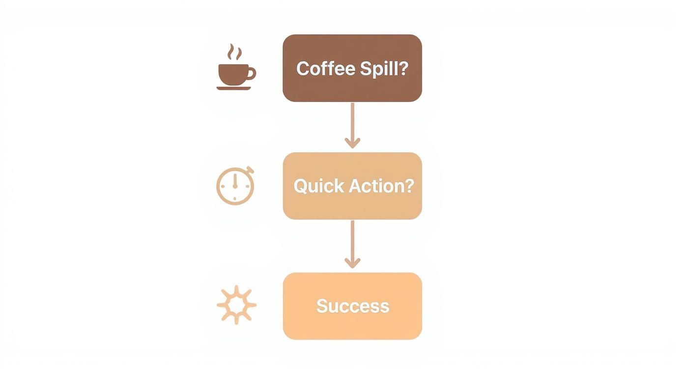 Infographic about how to remove coffee stains from carpet