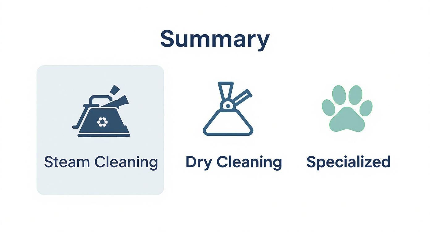 Infographic about how to choose a carpet cleaning company