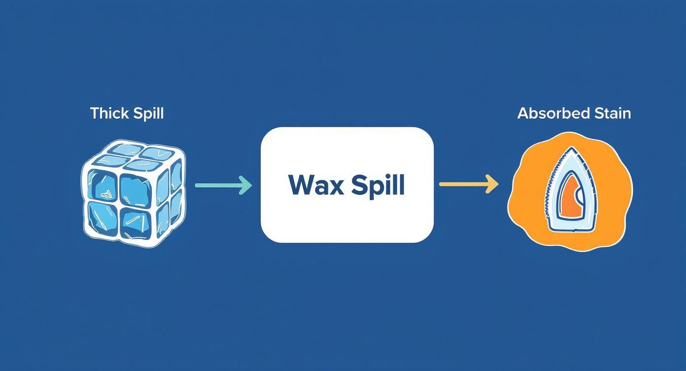 Infographic about how to get wax out of carpet
