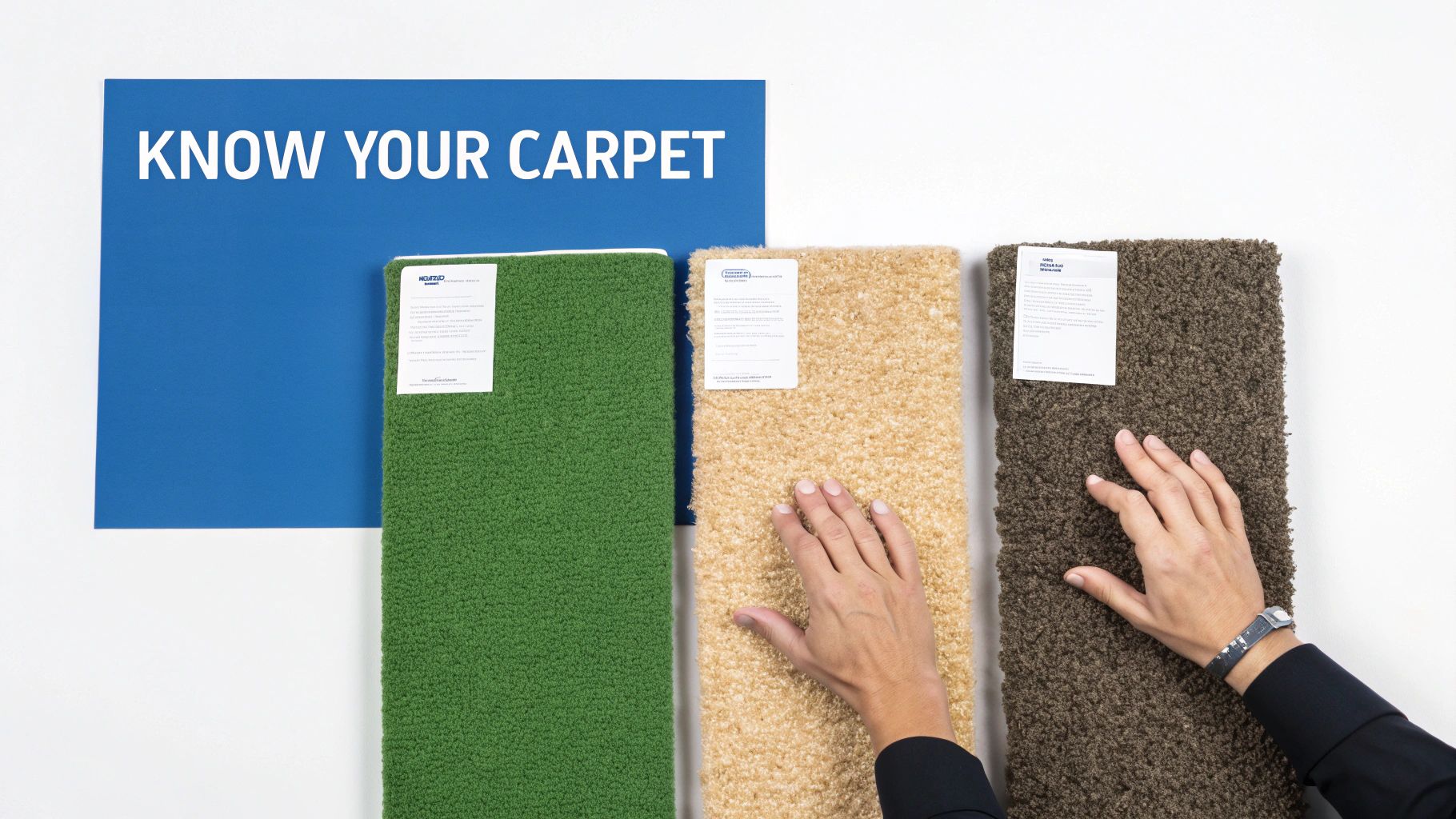 Professional carpet cleaner using a steam cleaning machine on a red wine stain