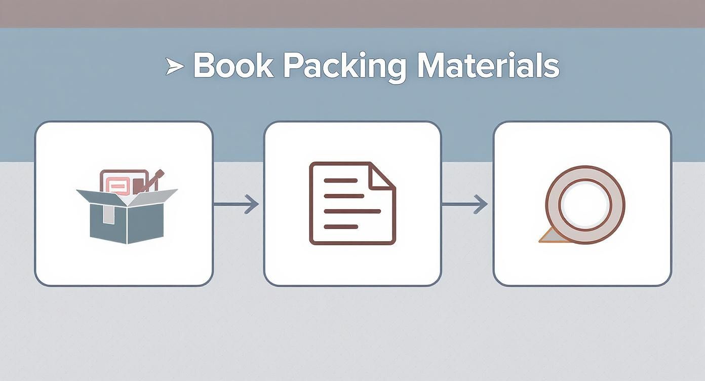 Infographic about how to pack books for moving