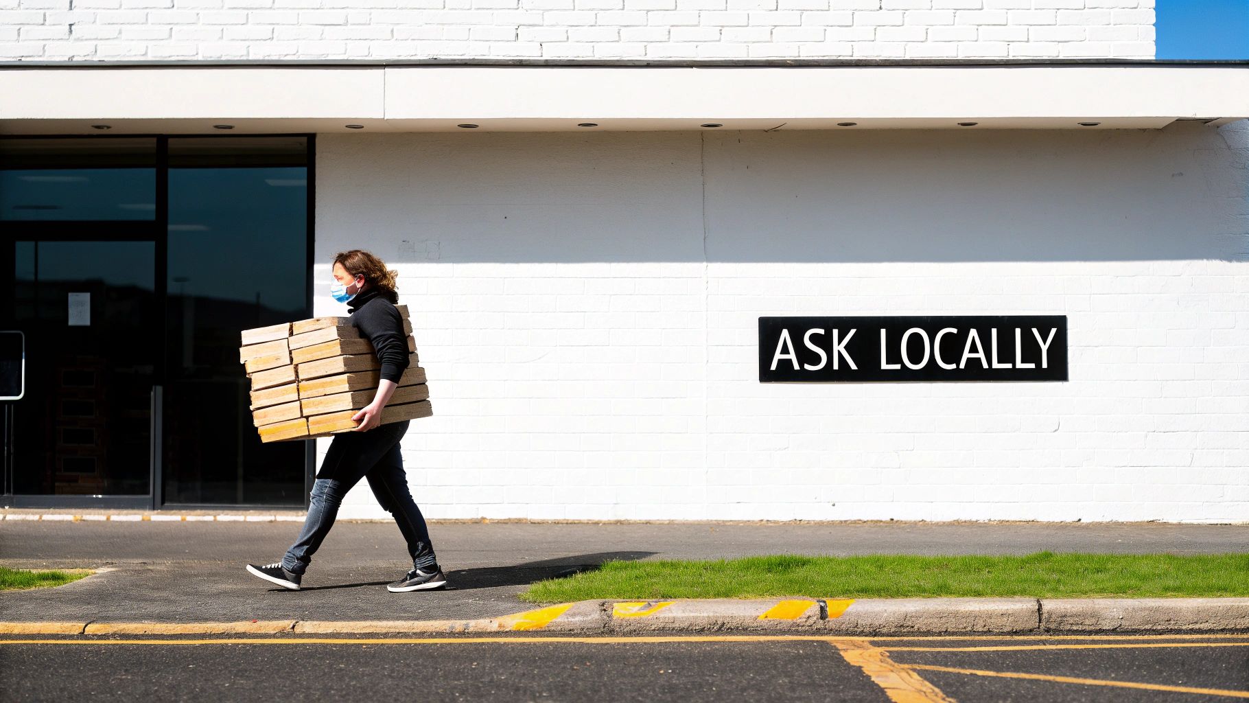 Woman searching for free boxes on her laptop