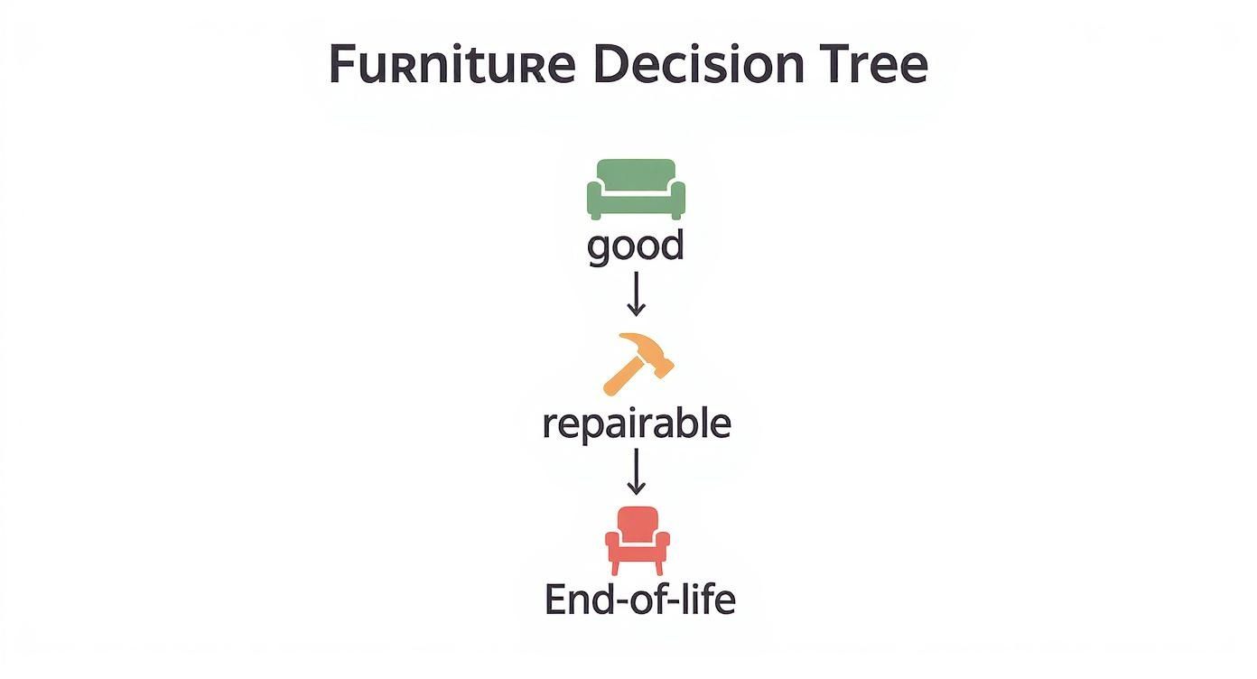 Infographic about how to dispose of unwanted furniture