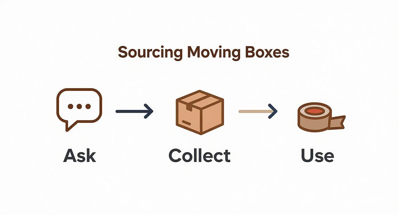 Infographic about free boxes for moving