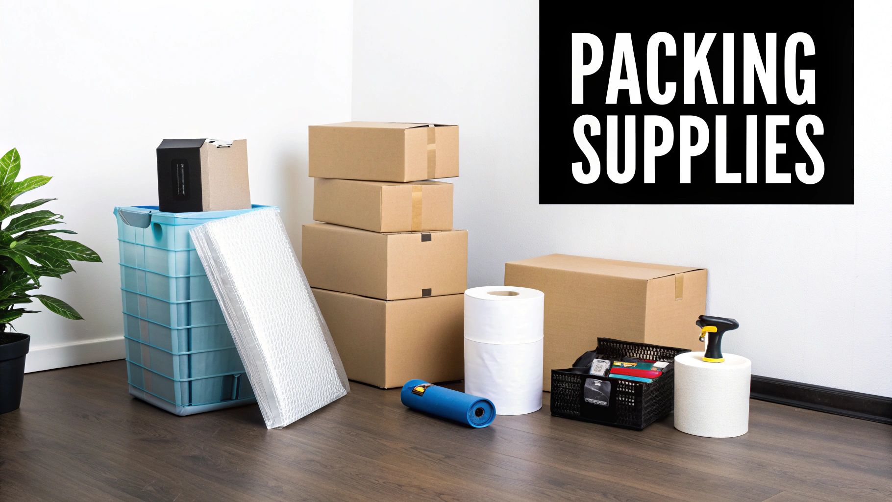 A person wrapping a glass in paper to pack it for moving