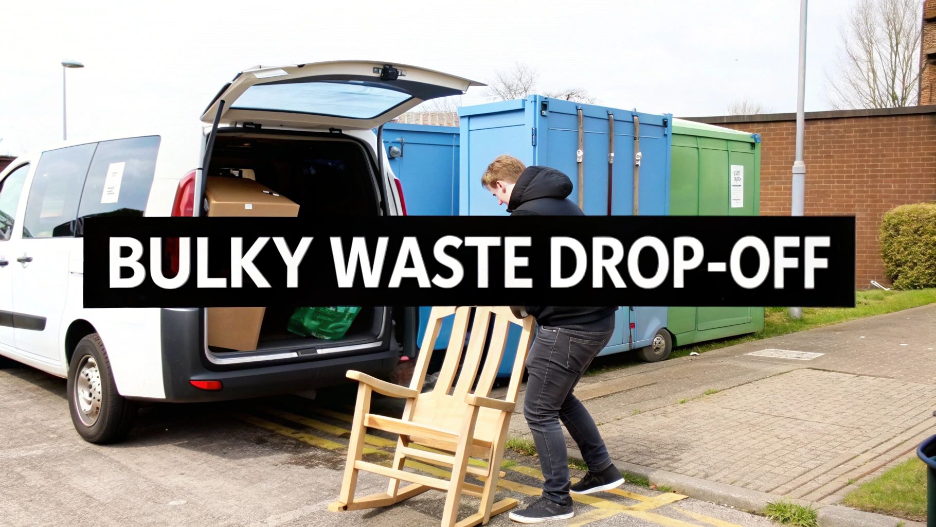 A neatly organised recycling centre with separate containers for different materials.