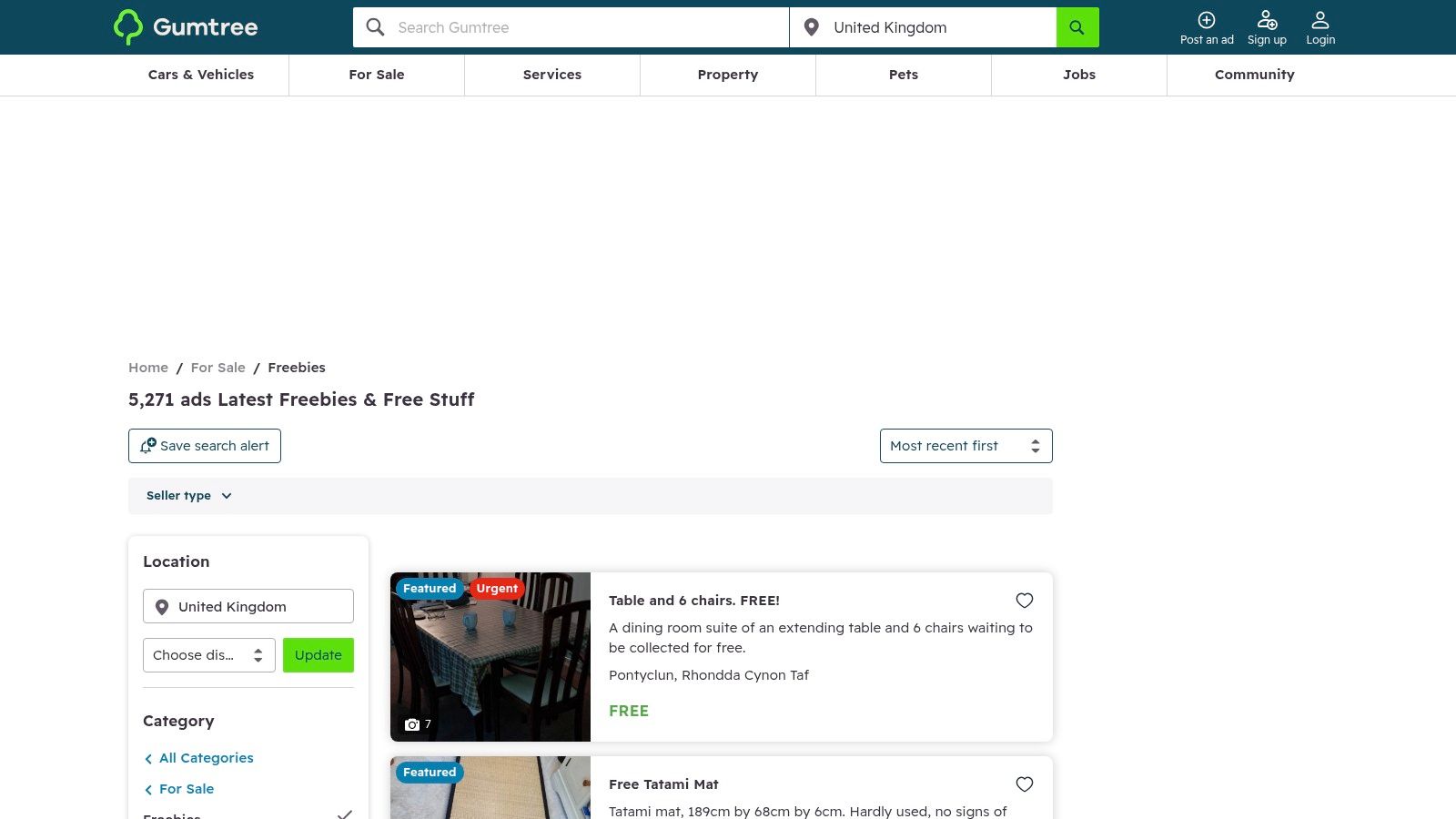 Gumtree (Freebies and Boxes)