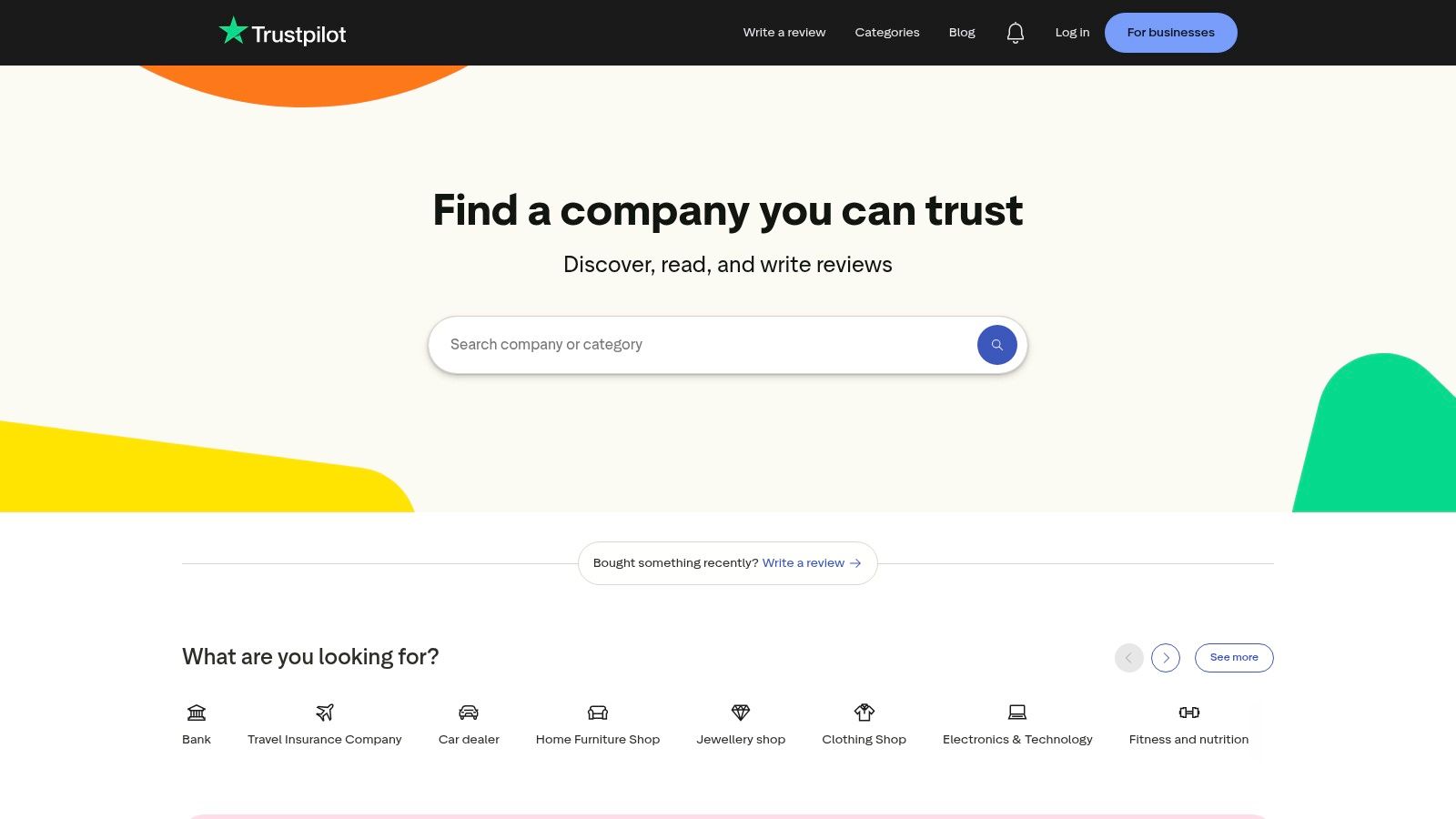 A screenshot of Trustpilot showing a company's review page with an overall star rating and a list of individual customer reviews.