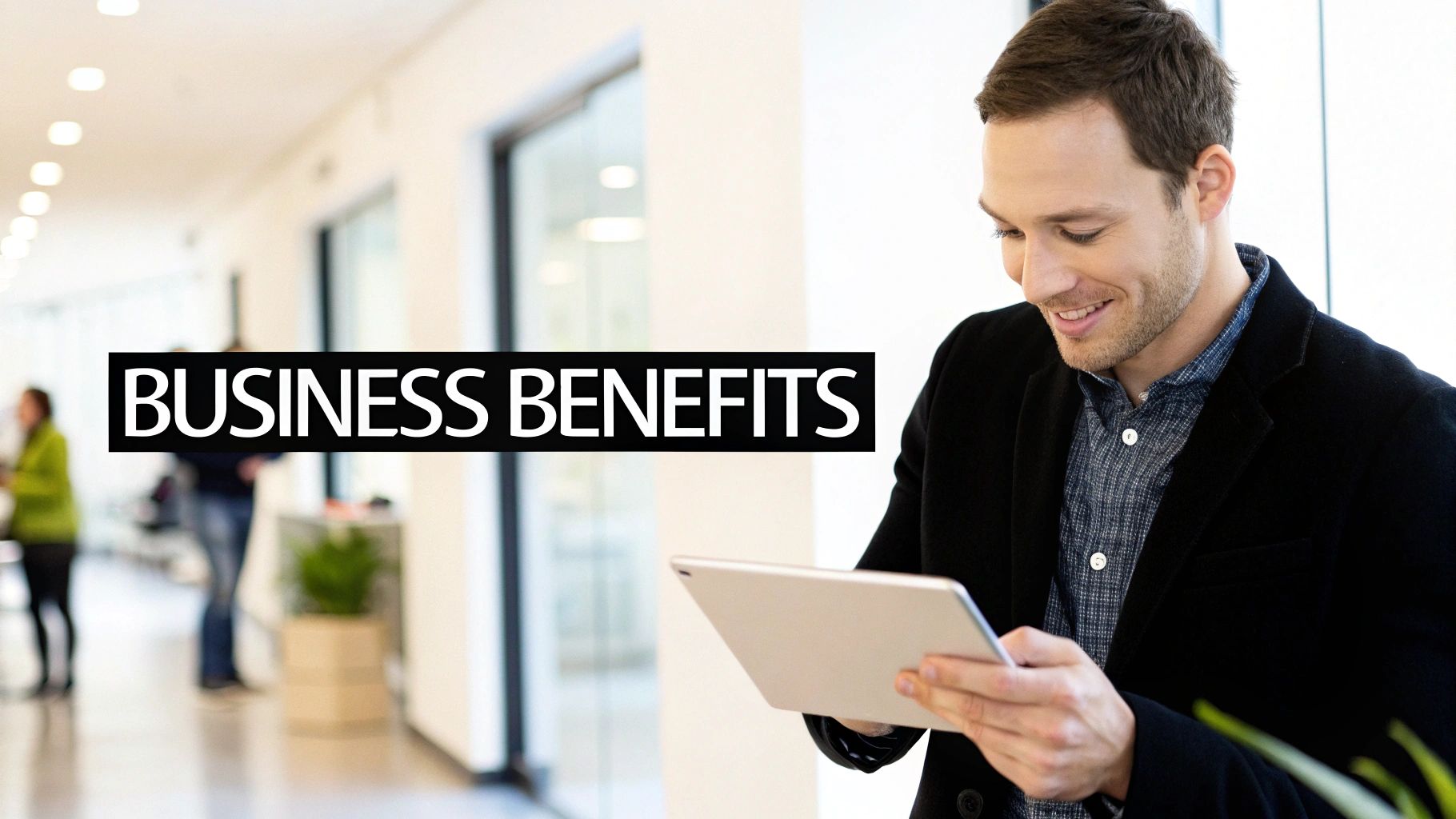 A chart showing upward trends in productivity and employee satisfaction, illustrating the business benefits of ESS.
