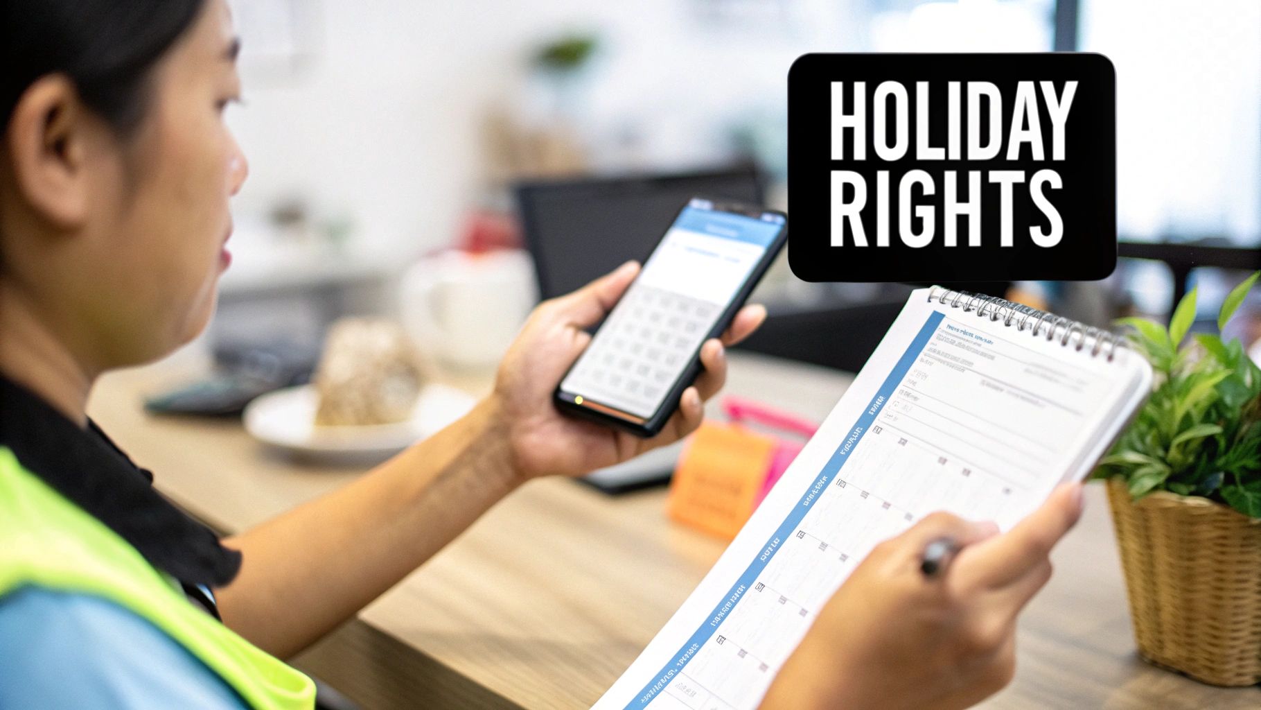 A person on a laptop managing schedules and leave entitlements for zero-hour contract workers.