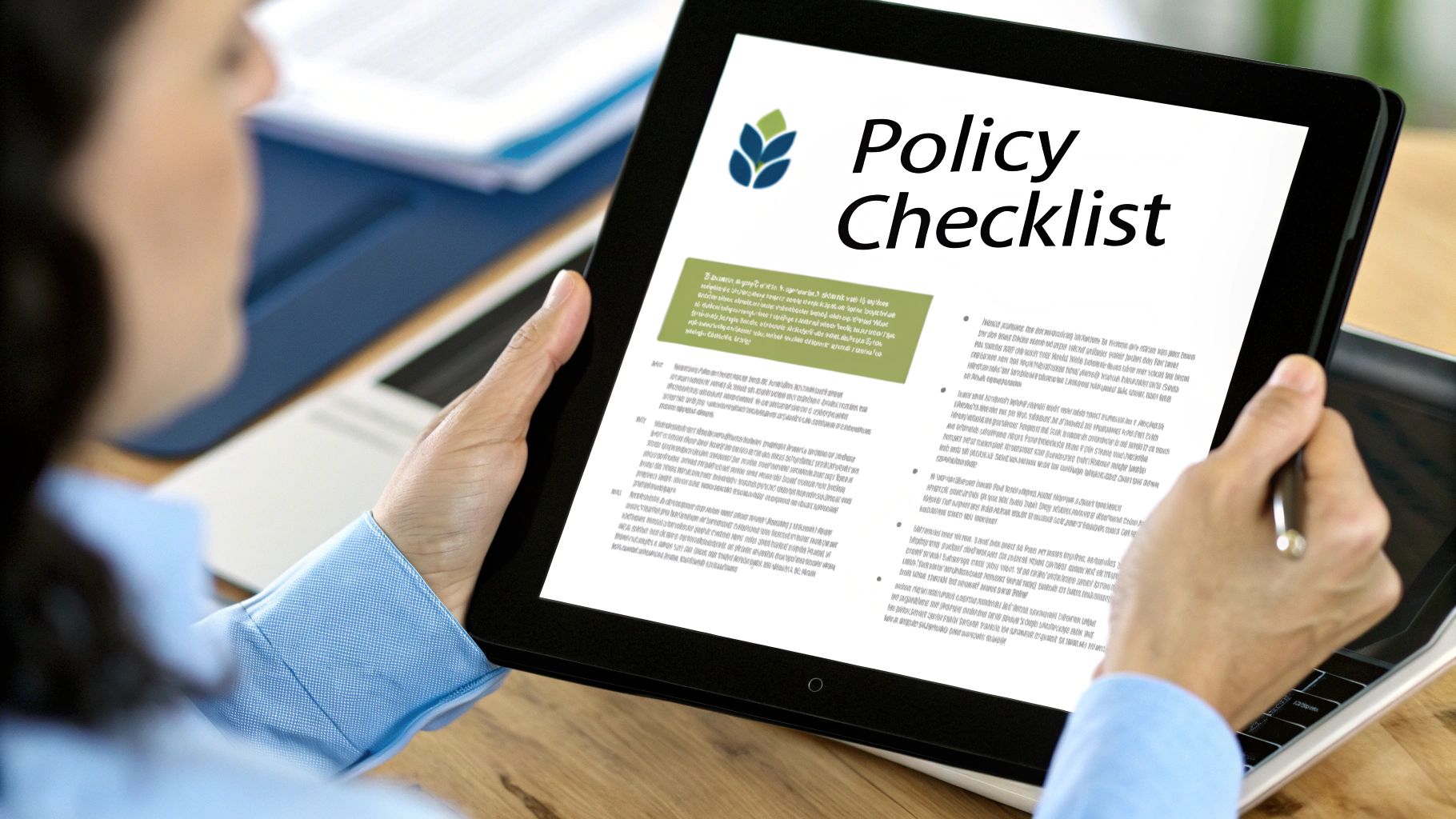 A checklist on a clipboard, symbolising the structured process of creating a TOIL policy.