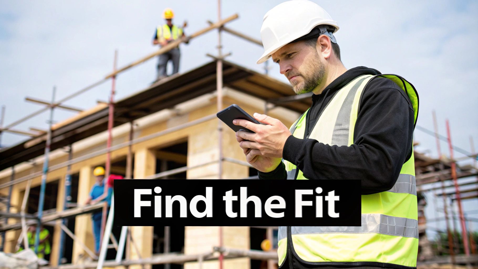 An employee using a mobile phone to clock in.