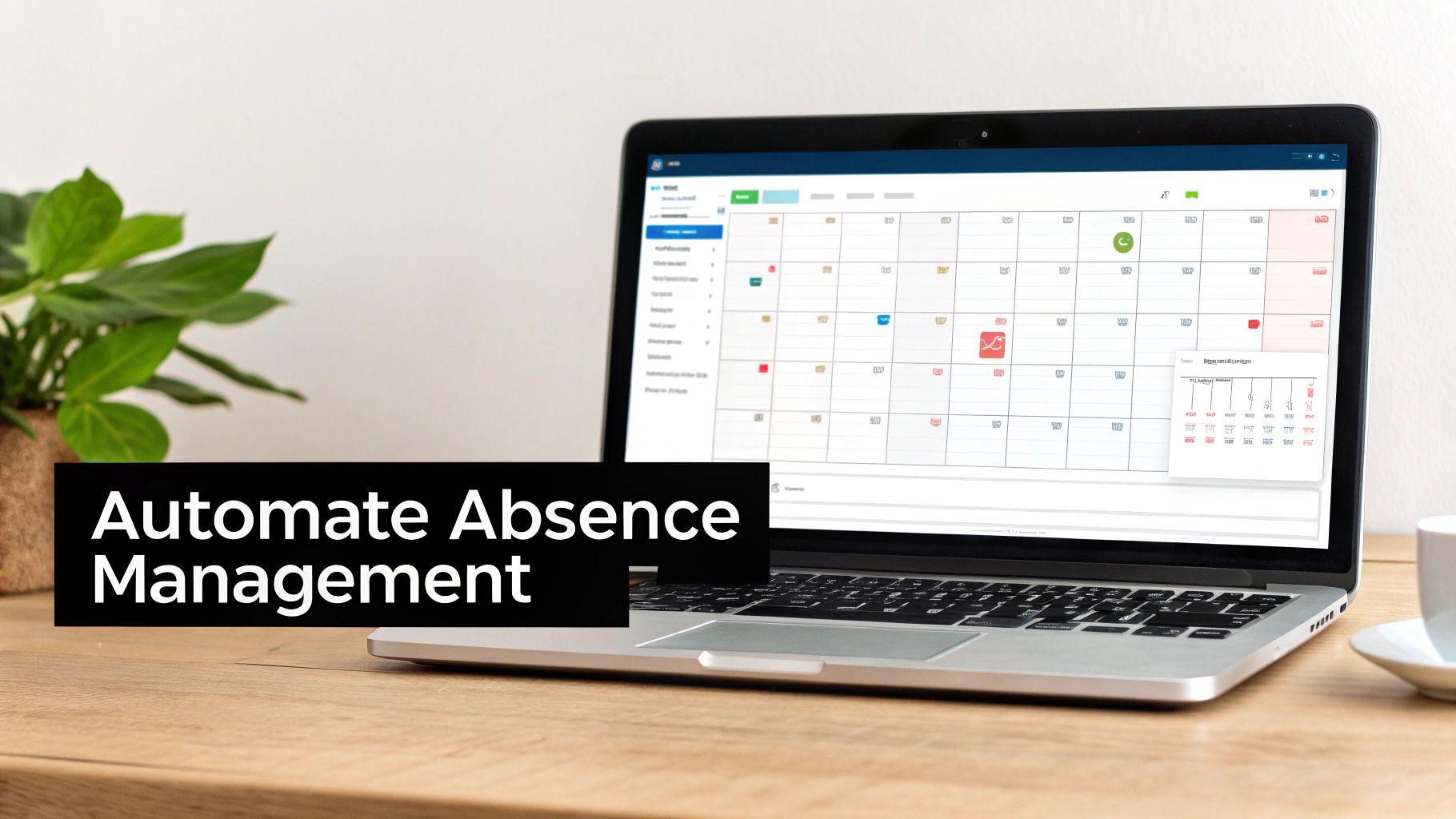 A simplified and clear interface showing employee leave requests and approvals, highlighting ease of use.