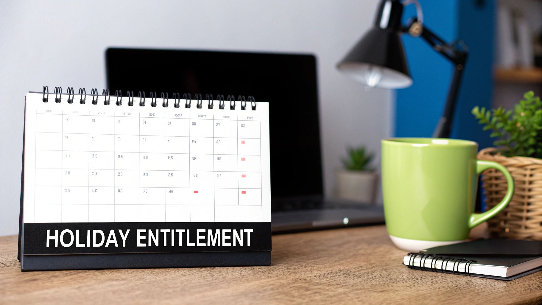 A calendar with dates circled and a pair of sunglasses, symbolising holiday planning.