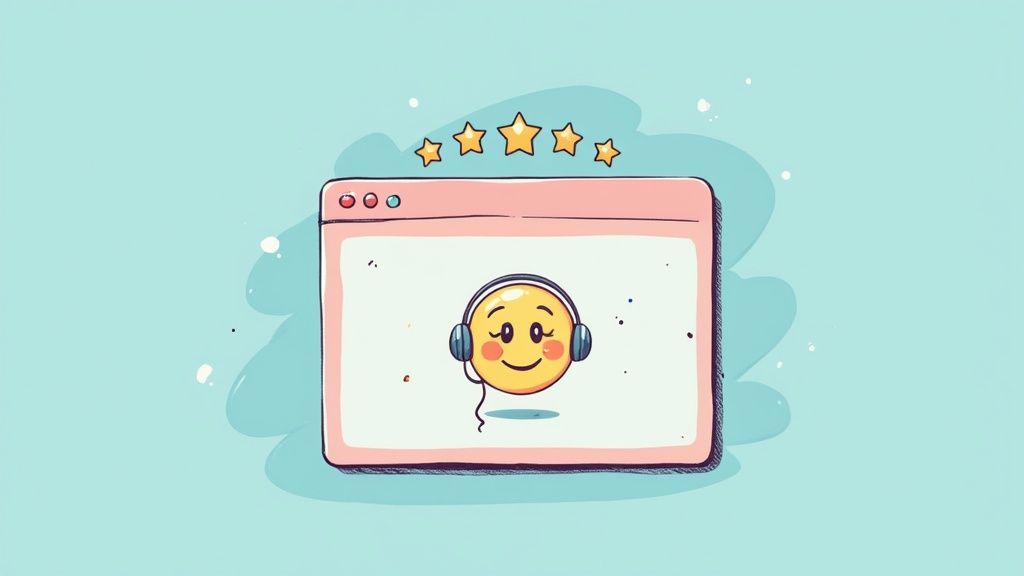 Customer Satisfaction Score (CSAT) survey example with a five-star rating system and a comment box.